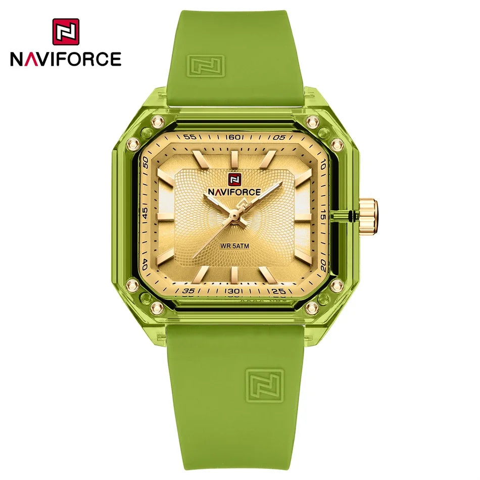 NAVIFORCE Women Watch Square Quartz Silicone Strap Wristwatches Student Watches for Women Gift Relojes Para Mujer Montre Femme