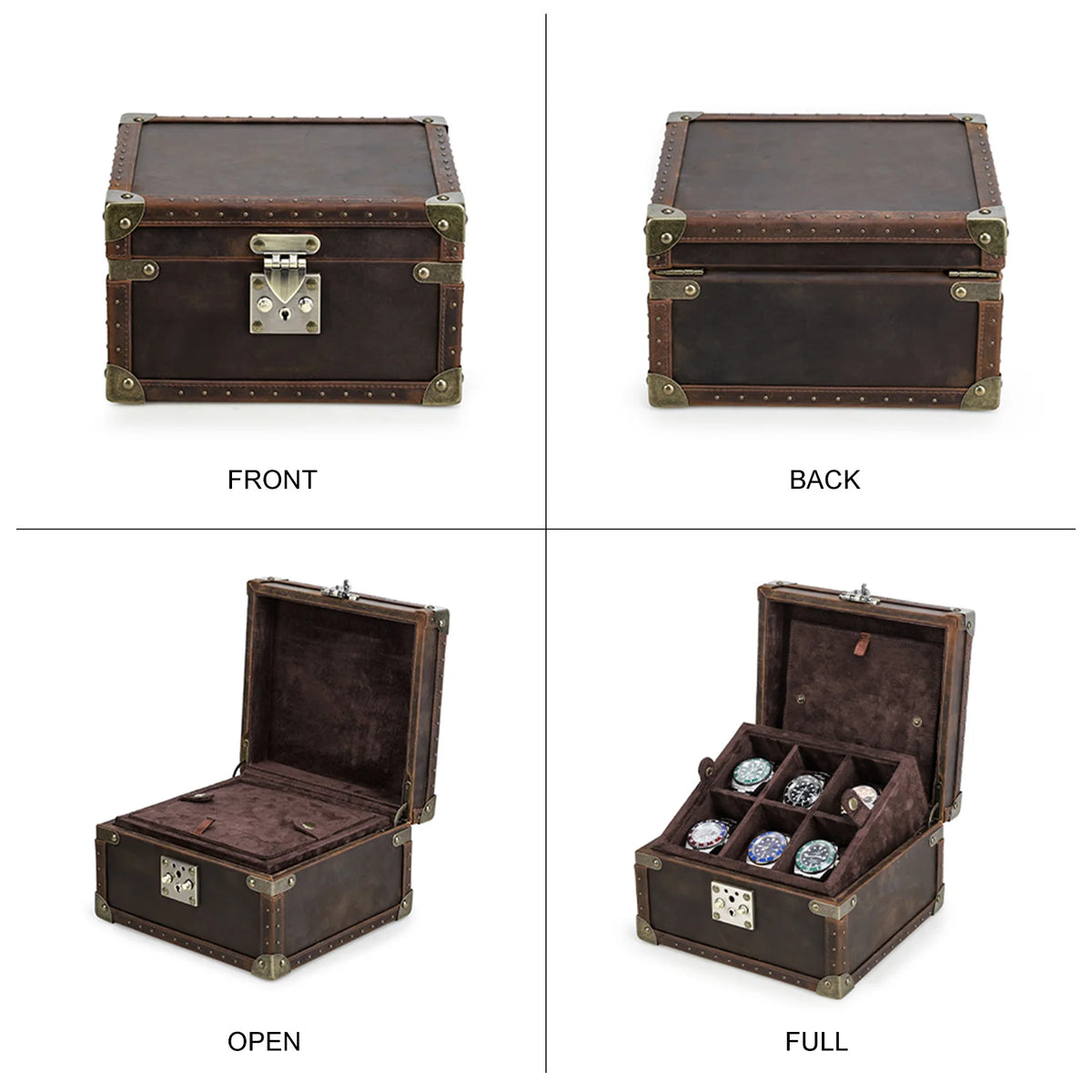 Luxury Cowhide Watch Roll Travel Case Watch Box Organizer for Men 2/3/4/5/6/8/10 Slots Watch Display Storage Watch Gift Box