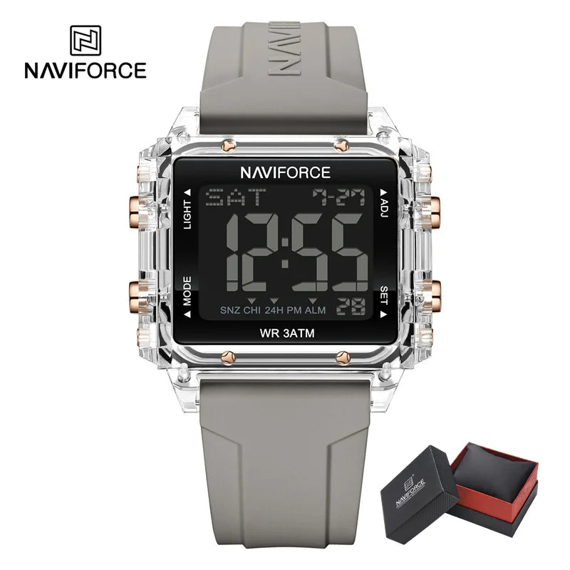 NAVIFORCE Women Sport LED Watches Top Brand Digital Waterproof Clock Silicone Strap Luminous Electronic Wristwatch Montre Femme