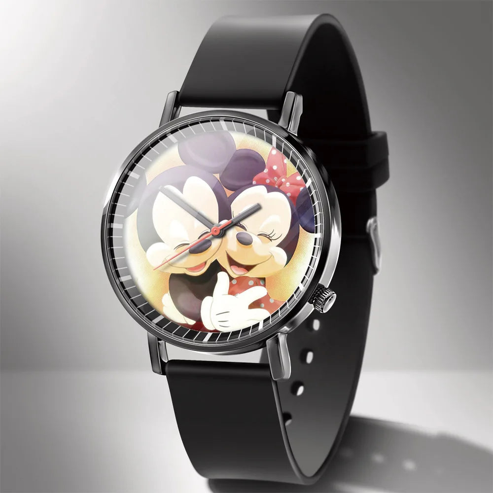 Disney Mickey Minnie Mouse GirlBoy Children's Kids Watch Women Cute Male Female Couple Wrist Watches Birthday Gifts