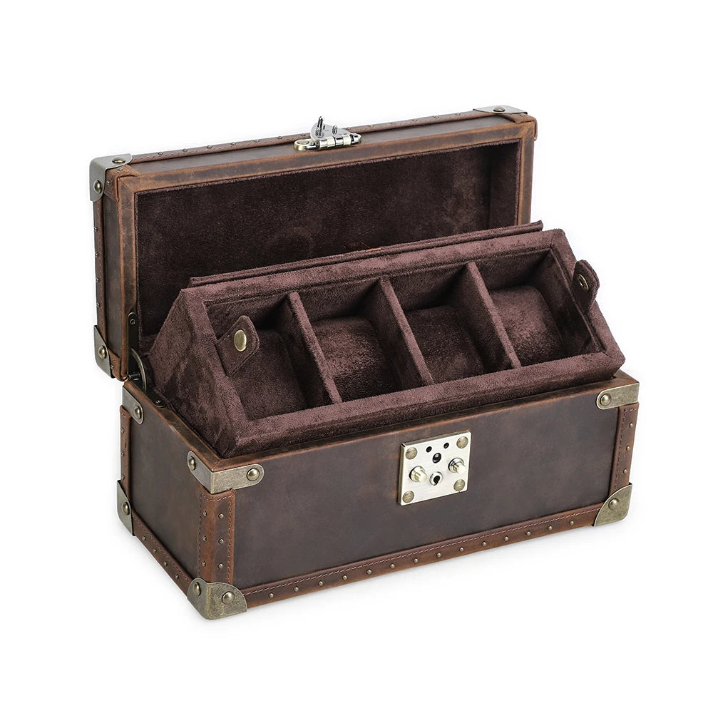 Luxury Cowhide Watch Roll Travel Case Watch Box Organizer for Men 2/3/4/5/6/8/10 Slots Watch Display Storage Watch Gift Box