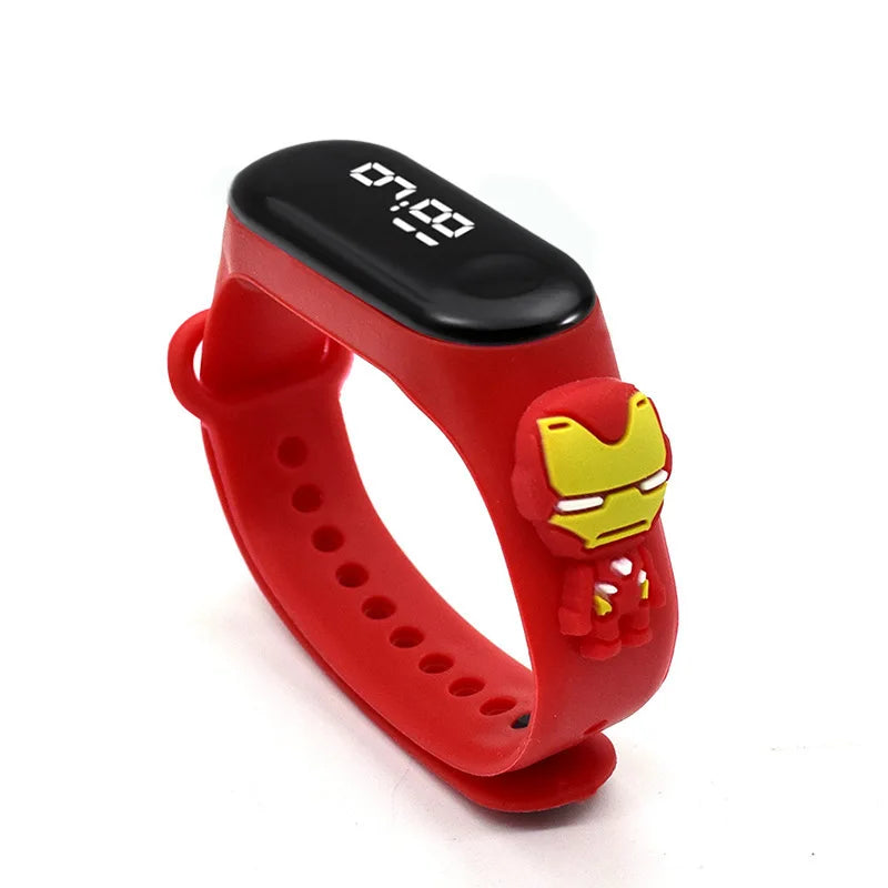 Mickey Minnie Marvel Children Digital Watch Boy Girls Spiderman Iron Man LED Sports Wristwatches Silicone Kids Watches Bracelet