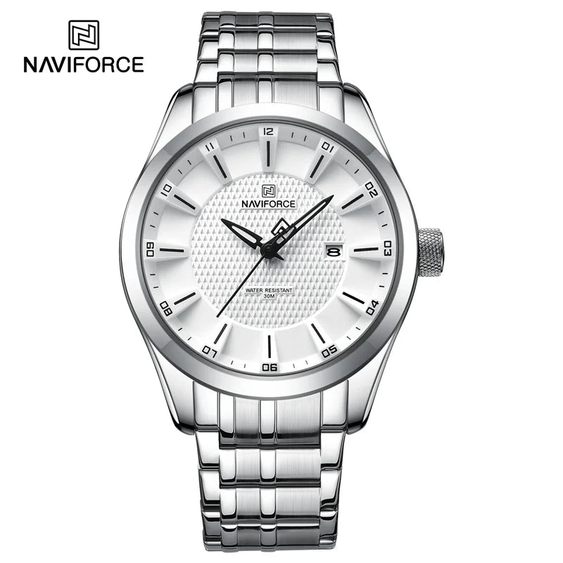 Top Brand NAVIFORCE Men's Watch Waterproof Quartz Business Casual Wristwaches Stainless Steel Strap Date Clock Relogio Masculino