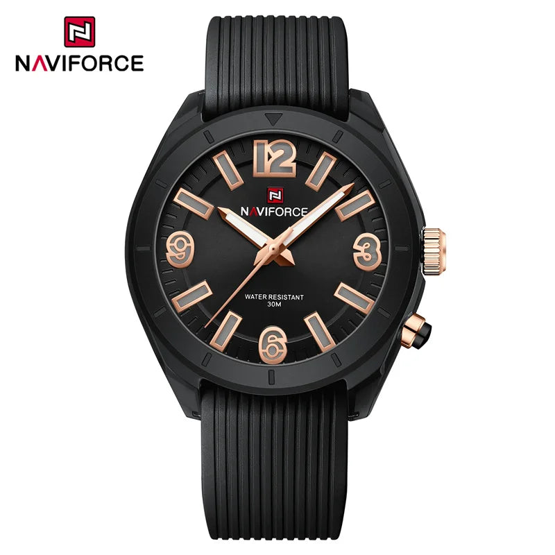 NAVIFORCE High Quality Watch For Women Waterproof Ladies Fashion Casual Silicone Strap Luminous Quartz Wristwatches Reloj Mujer