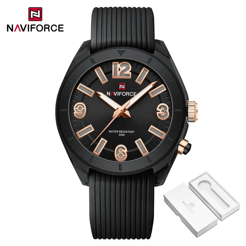 NAVIFORCE High Quality Watch For Women Waterproof Ladies Fashion Casual Silicone Strap Luminous Quartz Wristwatches Reloj Mujer