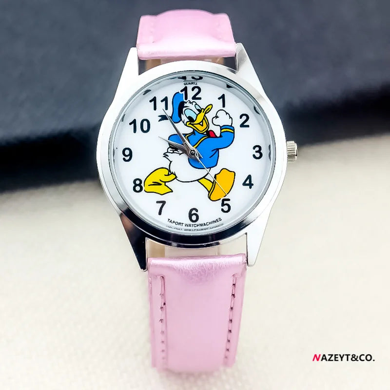 Disney Donald Duck Kids Wristwatches Children's Cartoon Anime Quartz Watches Cute Animal Watch Gifts for Primary School Students