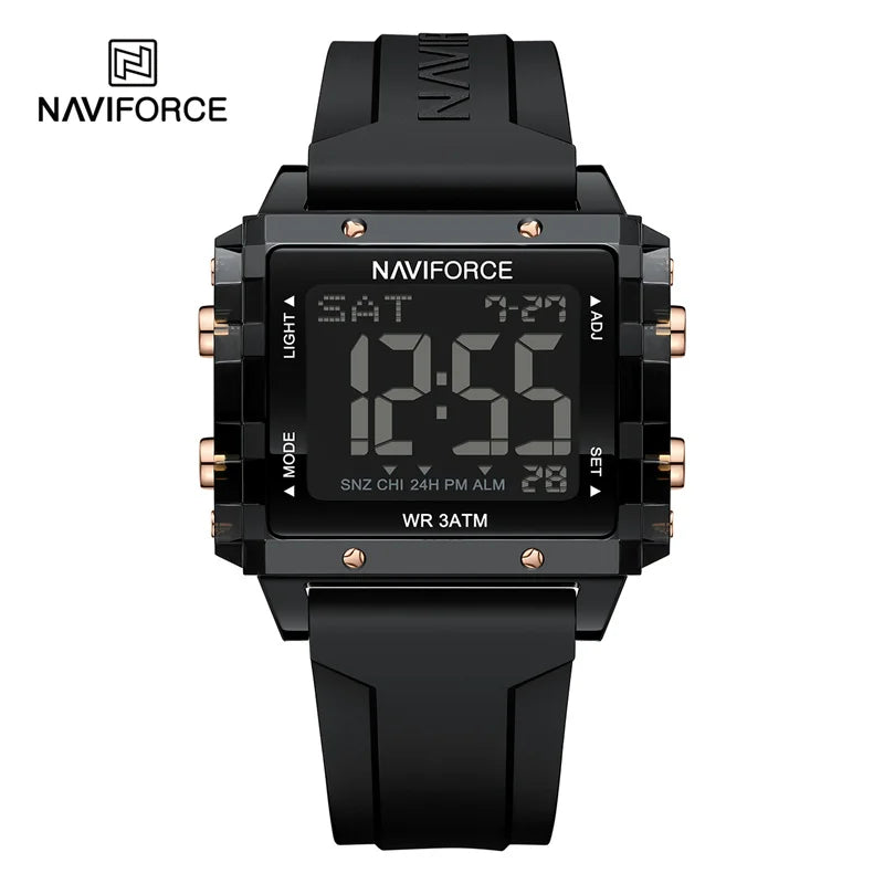 NAVIFORCE New Women Watch Silicone Strap LED Digital Sports Clock Fashion Casual Waterproof Electronic Wristwatch Montre Femme