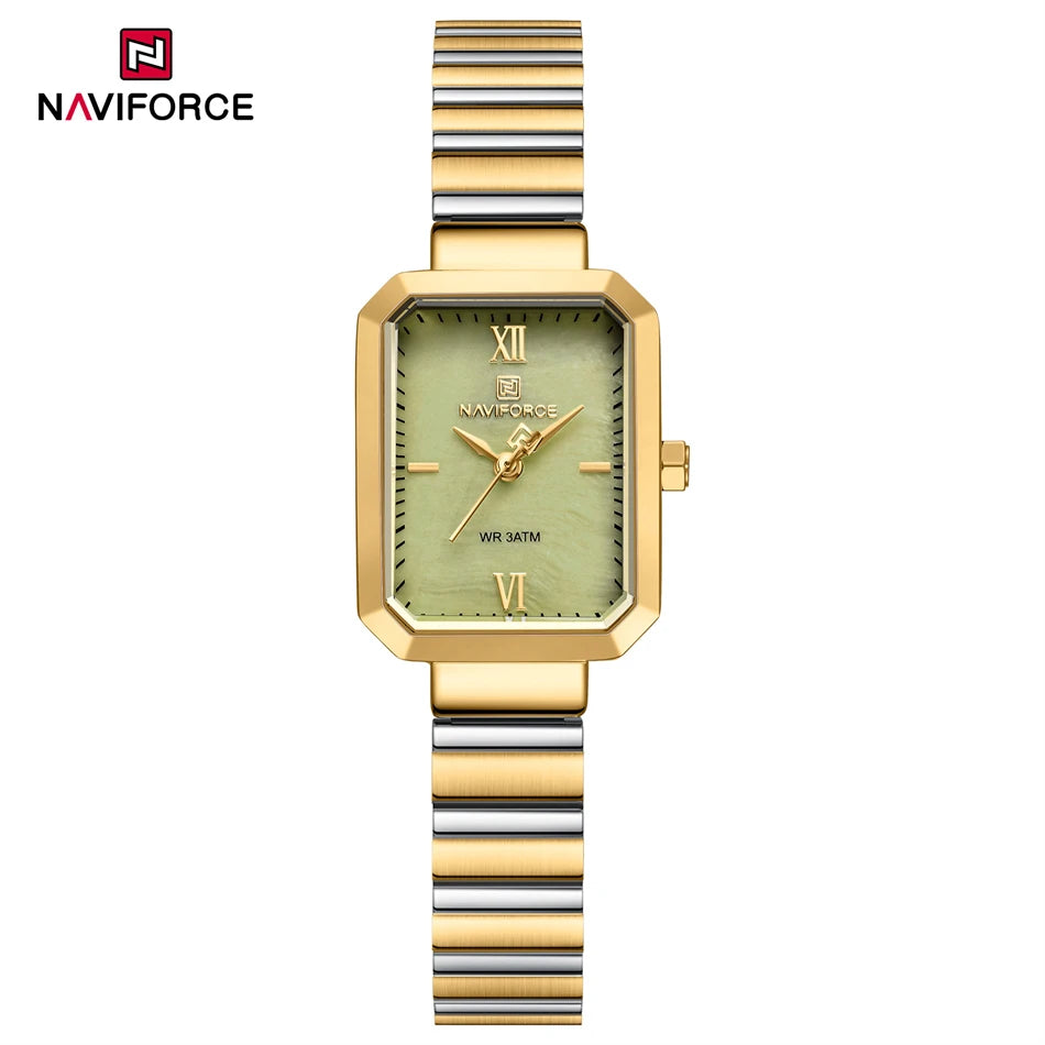 NAVIFORCE Women Watch 2024 Stainless Steel Square Quartz Watch Women Fashion Casual Ladies Watches Relogio Feminino Reloj Mujer