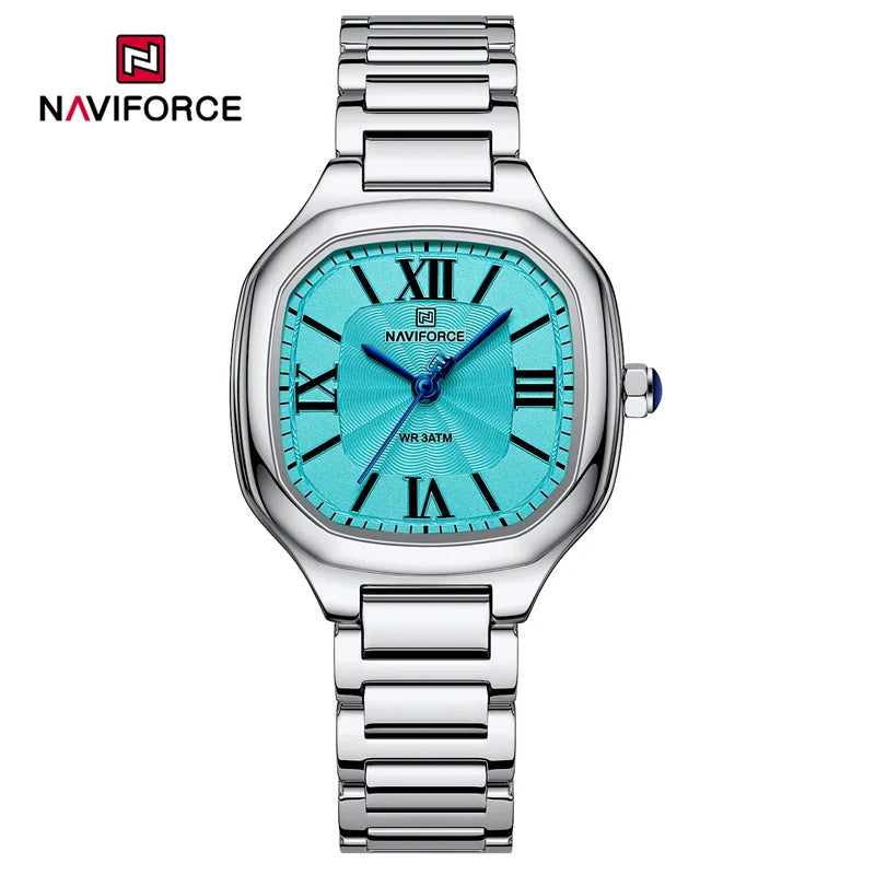 NAVIFORCE Brand Women Watch Stainless Steel Strap Waterproof Personality Fashion Female Quartz Wristwatch Relogio Feminino 2024