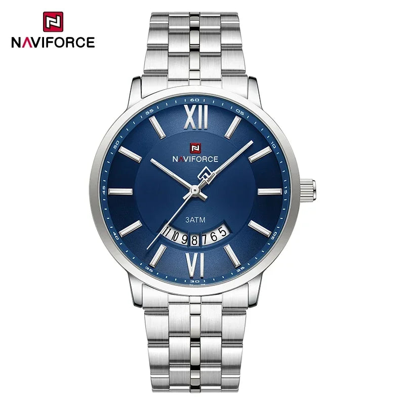 NAVIFORCE Luxury Couple Watch Golden Fashion Stainless Steel Lovers Watch Quartz Wrist Watches For Women Men Simple Wristwatch