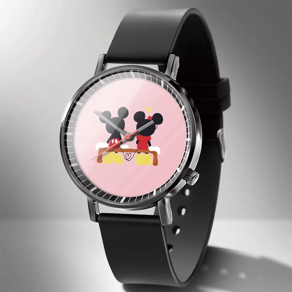 Disney Mickey Minnie Mouse GirlBoy Children's Kids Watch Women Cute Male Female Couple Wrist Watches Birthday Gifts