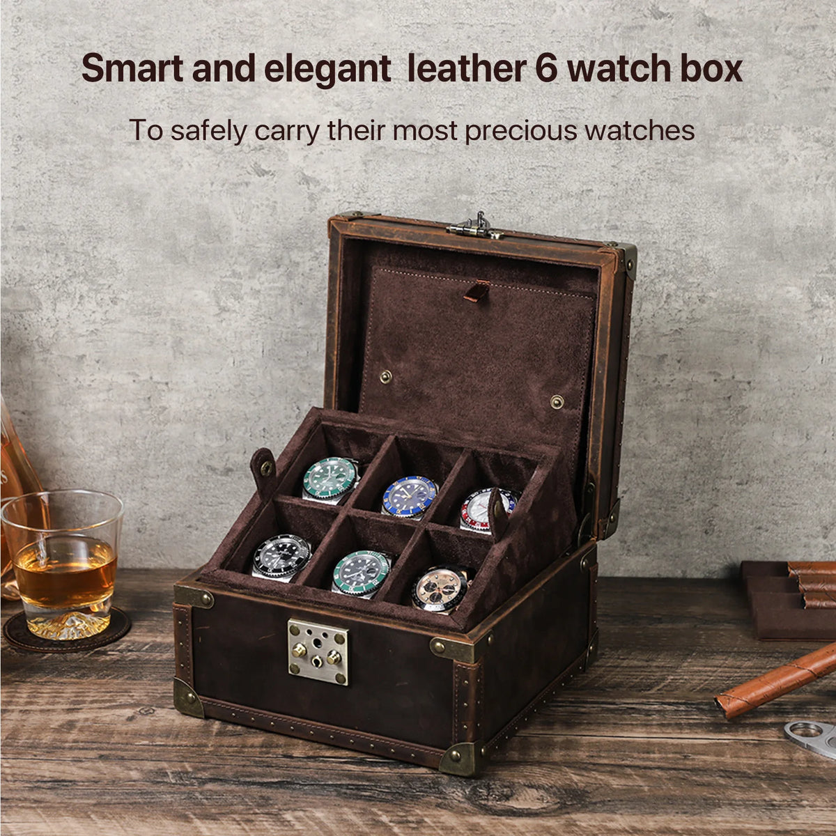 Luxury Cowhide Watch Roll Travel Case Watch Box Organizer for Men 2/3/4/5/6/8/10 Slots Watch Display Storage Watch Gift Box