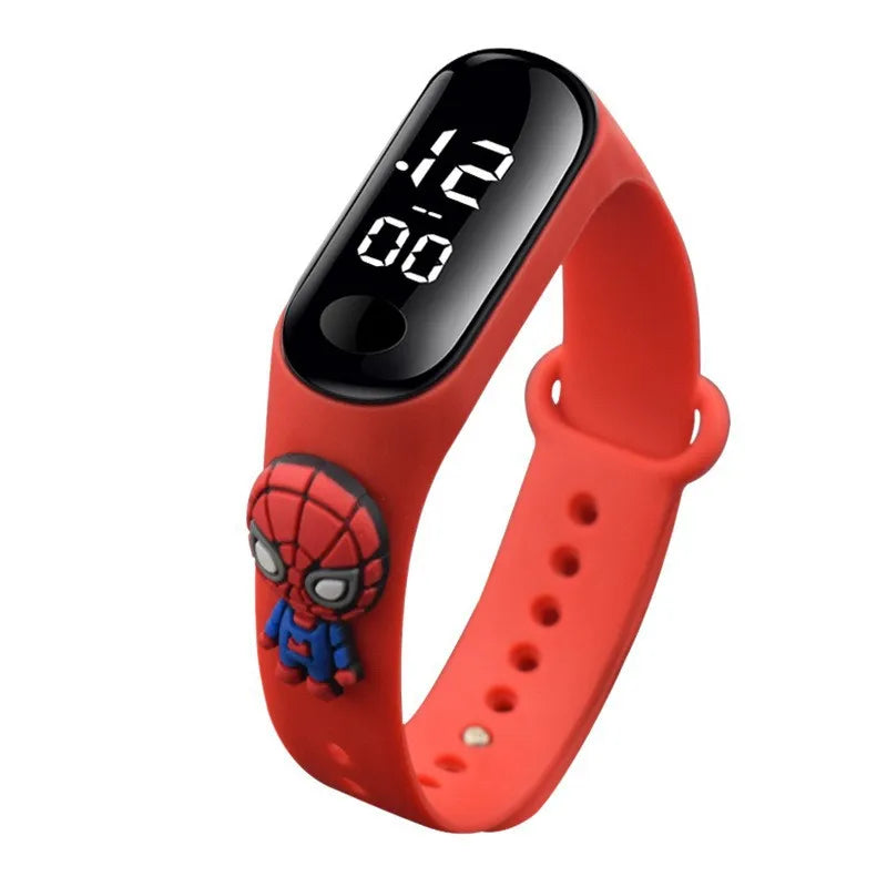 Mickey Minnie Marvel Children Digital Watch Boy Girls Spiderman Iron Man LED Sports Wristwatches Silicone Kids Watches Bracelet