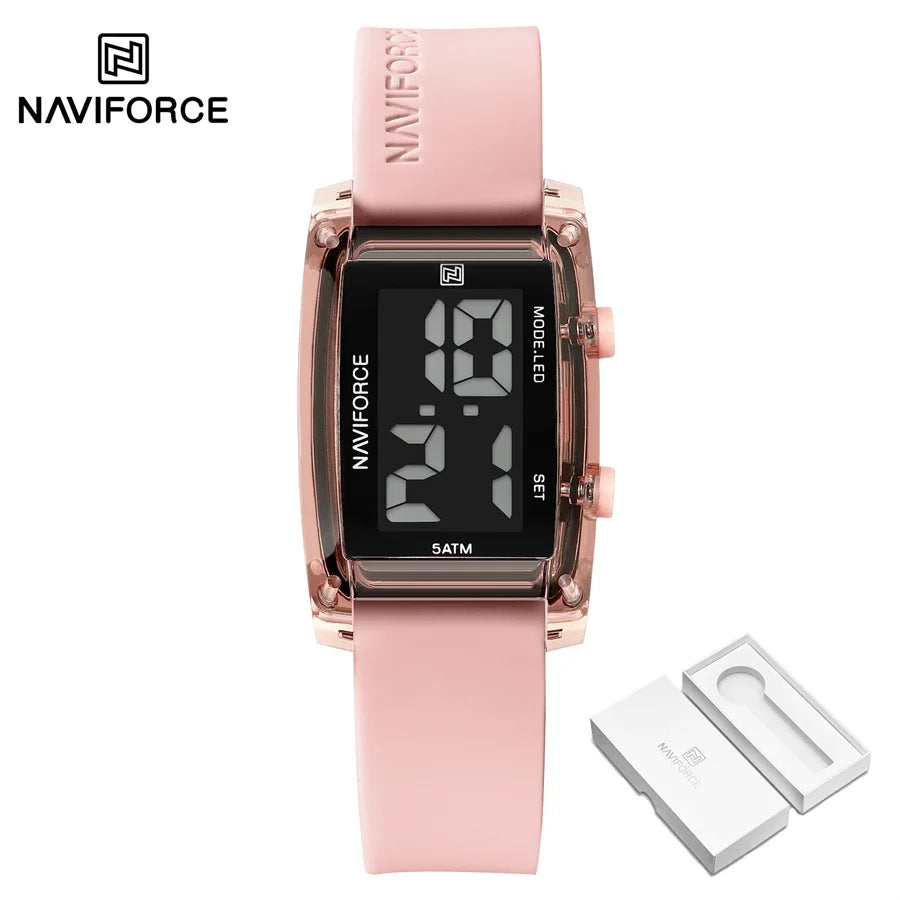 NAVIFORCE Fashion Women Watches Sports Digital LCD Alarm Chrono Electronic Clock Student Waterproof Wristwatch Reloj Hombre