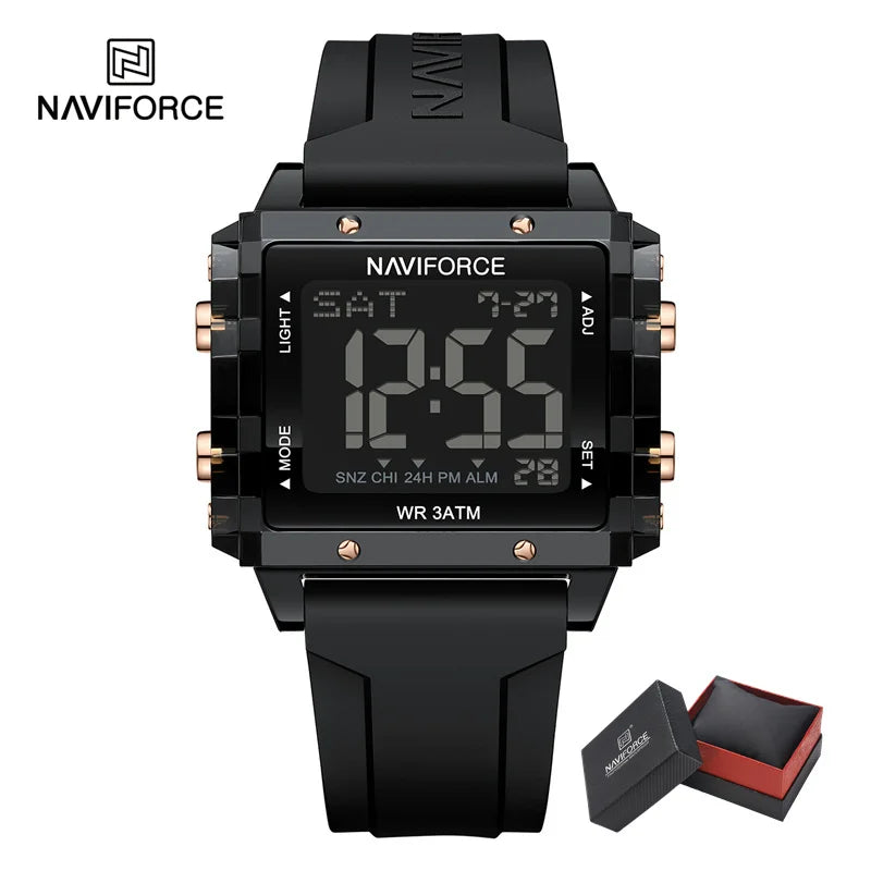 NAVIFORCE New Women Watch Silicone Strap LED Digital Sports Clock Fashion Casual Waterproof Electronic Wristwatch Montre Femme