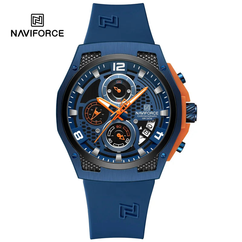 NAVIFORCE High Quality Luxury Original Men Watch Silicone Strap Waterproof Male Quartz Wrist watch Sport Clock Relogio Masculino