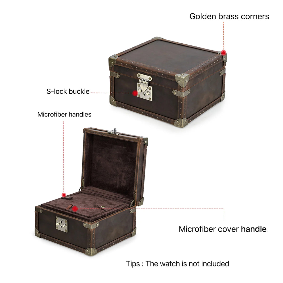 Luxury Cowhide Watch Roll Travel Case Watch Box Organizer for Men 2/3/4/5/6/8/10 Slots Watch Display Storage Watch Gift Box