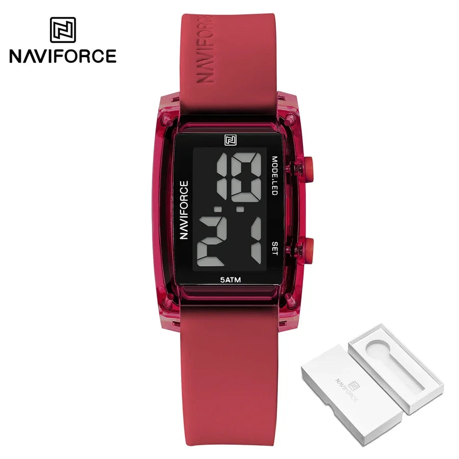 NAVIFORCE Fashion Women Watches Sports Digital LCD Alarm Chrono Electronic Clock Student Waterproof Wristwatch Reloj Hombre