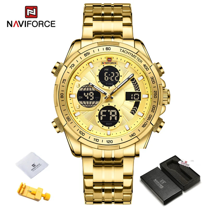 NAVIFORCE Fashion Military Watches for Men Luxury Original Digital Sport Chronograph Waterproof Quartz WristWatch Free Shiping